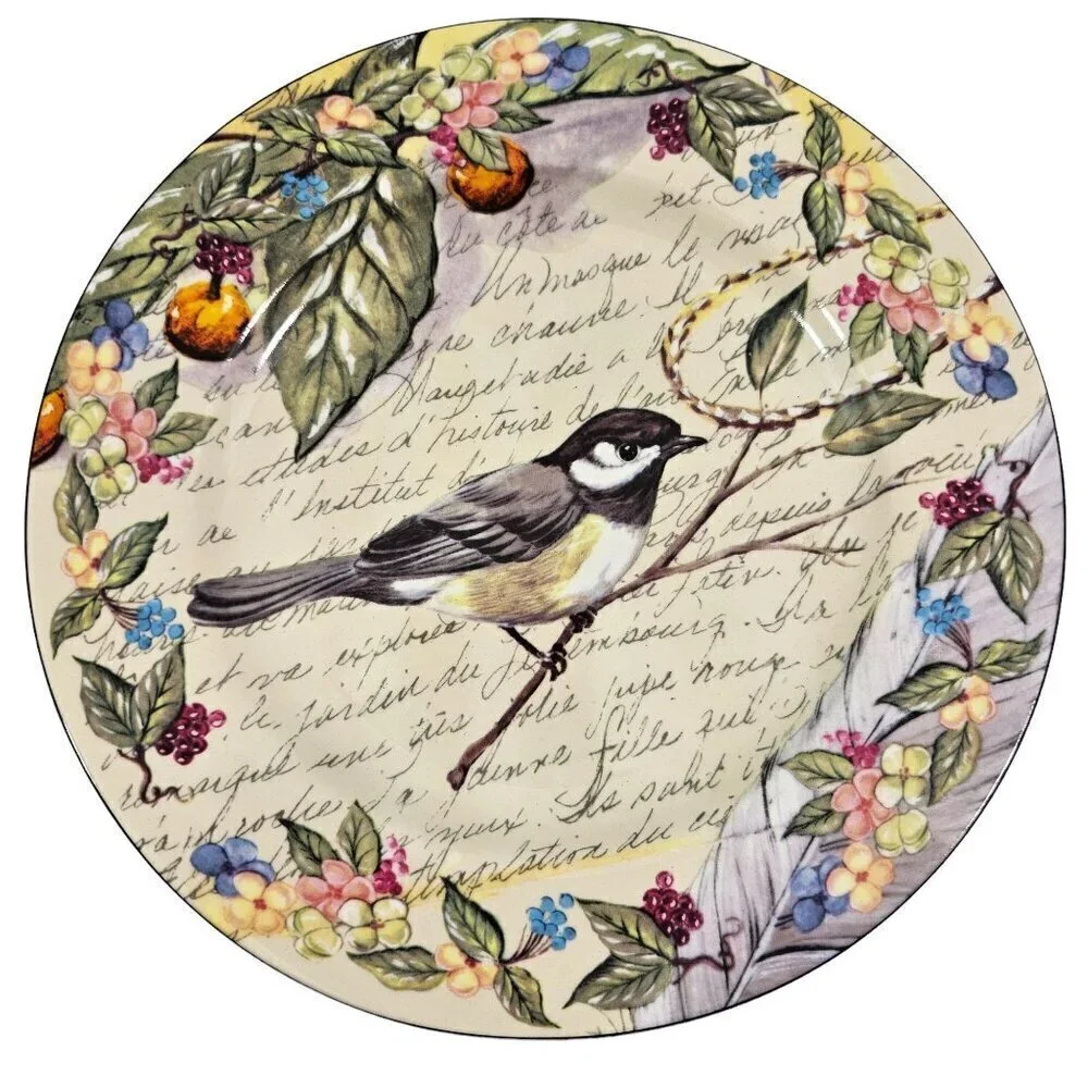 American Atelier At Home Morning Song Bird Salad Luncheon Plates – Set of 3